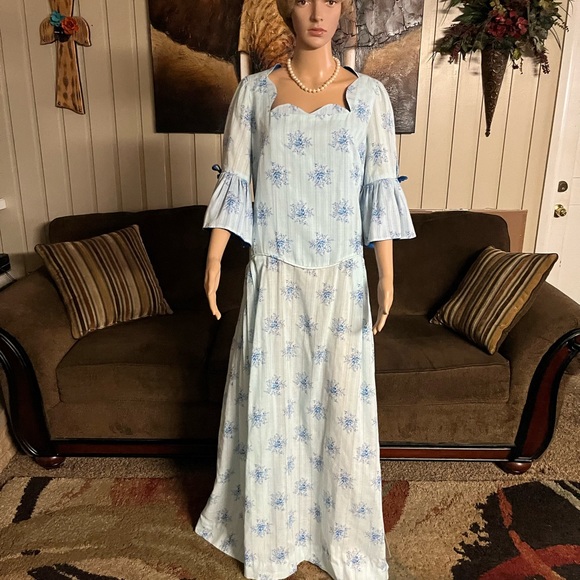 Katerina Originals • Vintage • Blue • Floral • Size 2 X-Large • Dress - Picture 5 of 16